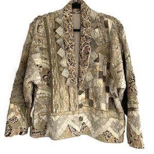 Handcrafted Embellished Quilted Jacket Size XL
